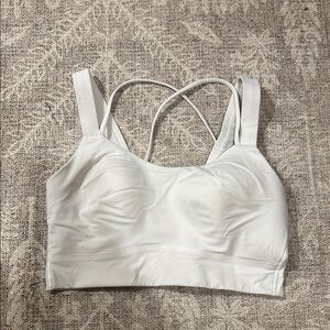 Lululemon White Criss-Cross Sports Bra